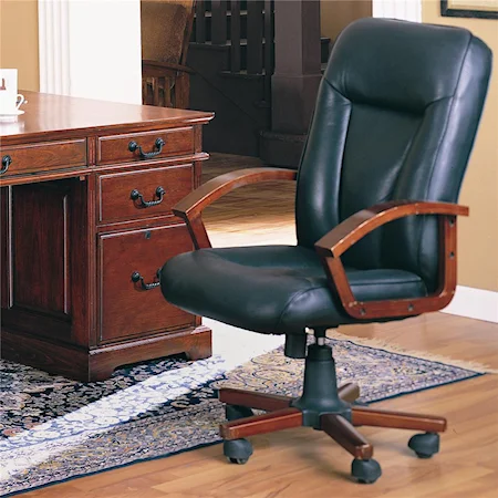 Executive Leather Office Chair with Casters